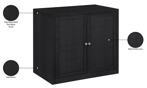 Selene Black Cane, Solid Wood And Oak Veneer Sideboard/Buffet, 1 Piece