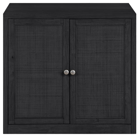Selene Black Cane, Solid Wood And Oak Veneer Sideboard/Buffet, 1 Piece