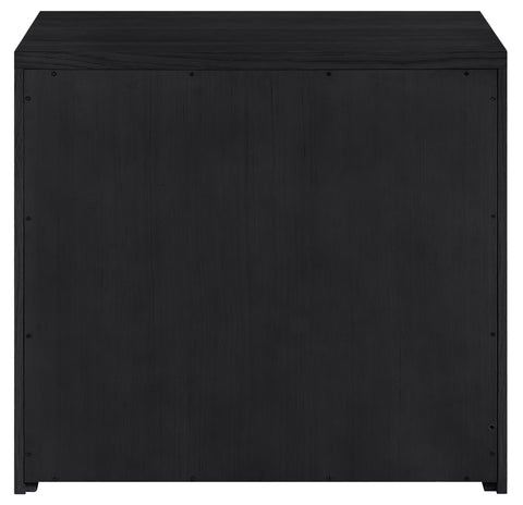 Selene Black Cane, Solid Wood And Oak Veneer Sideboard/Buffet, 1 Piece