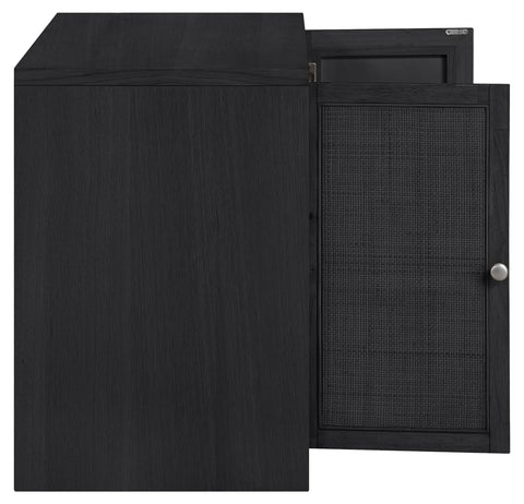 Selene Black Cane, Solid Wood And Oak Veneer Sideboard/Buffet, 1 Piece