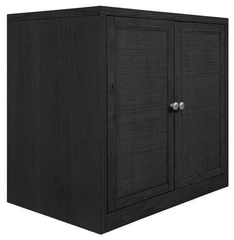 Selene Black Cane, Solid Wood And Oak Veneer Sideboard/Buffet, 1 Piece