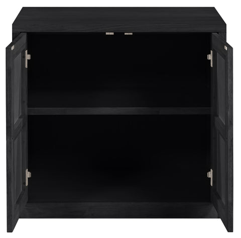Selene Black Cane, Solid Wood And Oak Veneer Sideboard/Buffet, 1 Piece