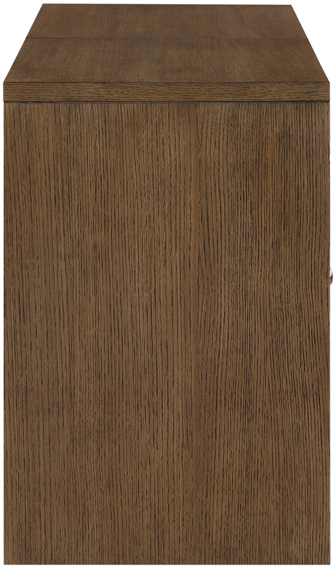Selene Brown Cane, Solid Wood And Oak Veneer Sideboard/Buffet, 2-Piece