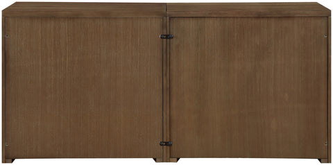 Selene Brown Cane, Solid Wood And Oak Veneer Sideboard/Buffet, 2-Piece