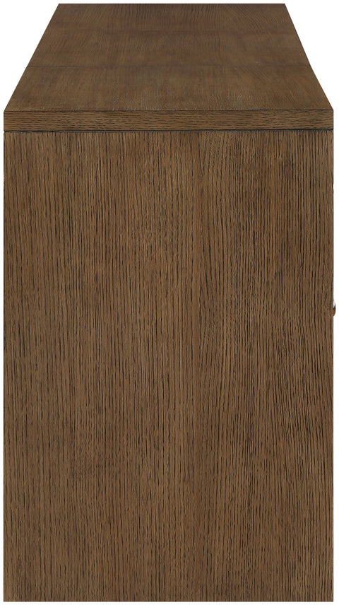 Selene Brown Cane, Solid Wood And Oak Veneer Sideboard/Buffet, 3-Piece