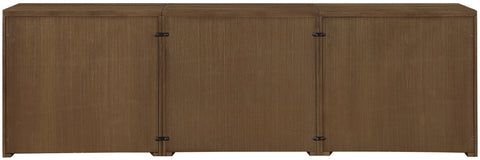Selene Brown Cane, Solid Wood And Oak Veneer Sideboard/Buffet, 3-Piece