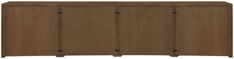 Selene Brown Cane, Solid Wood And Oak Veneer Sideboard/Buffet, 4-Piece