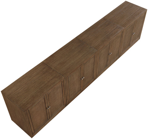 Selene Brown Cane, Solid Wood And Oak Veneer Sideboard/Buffet, 4-Piece
