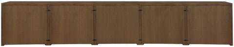 Selene Brown Cane, Solid Wood And Oak Veneer Sideboard/Buffet, 5-Piece