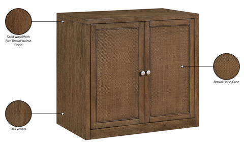 Selene Brown Cane, Solid Wood And Oak Veneer Sideboard/Buffet, 1 Piece