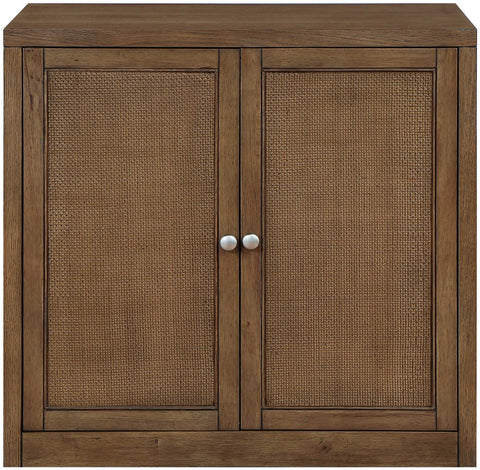 Selene Brown Cane, Solid Wood And Oak Veneer Sideboard/Buffet, 1 Piece