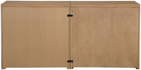 Selene Natural Cane, Solid Wood And Oak Veneer Sideboard/Buffet, 2-Piece