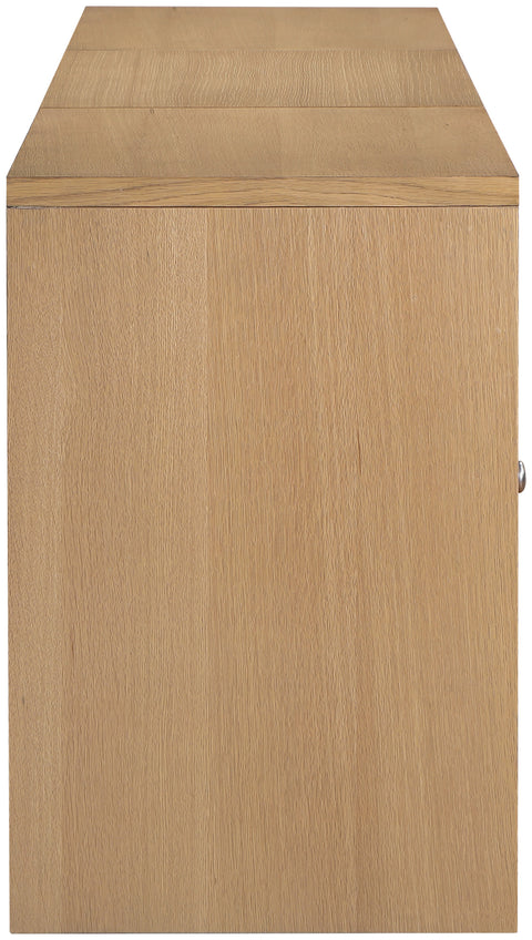 Selene Natural Cane, Solid Wood And Oak Veneer Sideboard/Buffet, 3-Piece