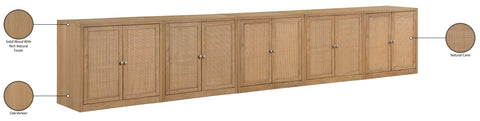 Selene Natural Cane, Solid Wood And Oak Veneer Sideboard/Buffet, 5-Piece