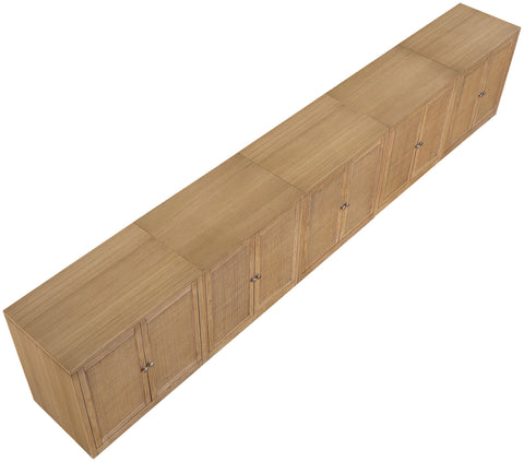 Selene Natural Cane, Solid Wood And Oak Veneer Sideboard/Buffet, 5-Piece
