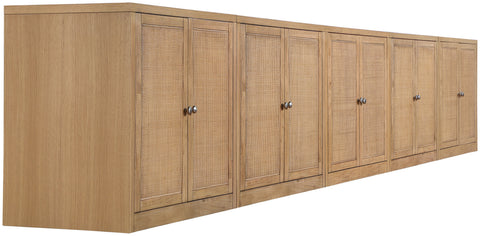 Selene Natural Cane, Solid Wood And Oak Veneer Sideboard/Buffet, 5-Piece
