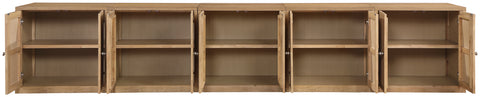 Selene Natural Cane, Solid Wood And Oak Veneer Sideboard/Buffet, 5-Piece