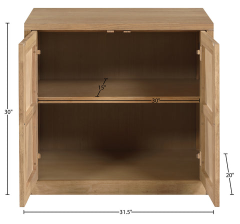 Selene Natural Cane, Solid Wood And Oak Veneer Sideboard/Buffet, 1 Piece