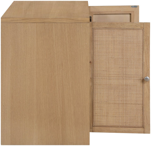Selene Natural Cane, Solid Wood And Oak Veneer Sideboard/Buffet, 1 Piece