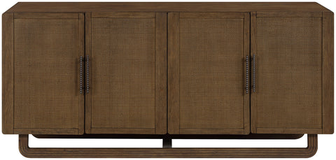 Sage Brown Cane, Solid Wood And Oak Veneer Sideboard/Buffet, 1 Piece