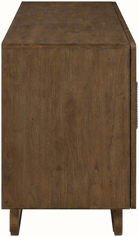 Sage Brown Cane, Solid Wood And Oak Veneer Sideboard/Buffet, 1 Piece