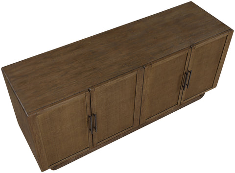 Sage Brown Cane, Solid Wood And Oak Veneer Sideboard/Buffet, 1 Piece