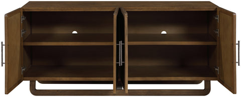 Sage Brown Cane, Solid Wood And Oak Veneer Sideboard/Buffet, 1 Piece
