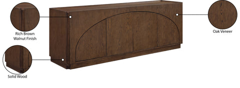 Selene Brown Oak Veneer And Solid Wood Sideboard/Buffet, 1 Piece