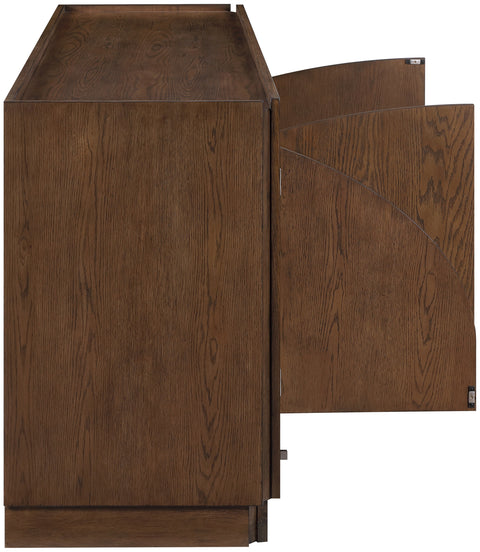 Selene Brown Oak Veneer And Solid Wood Sideboard/Buffet, 1 Piece