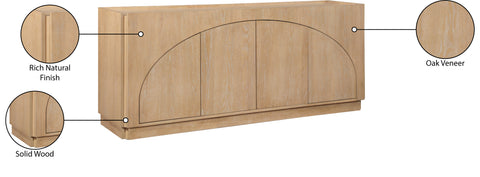 Selene Natural Oak Veneer And Solid Wood Sideboard/Buffet, 1 Piece