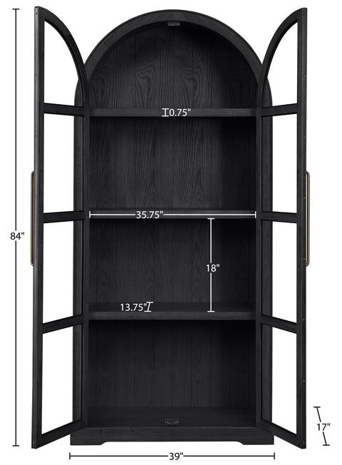 Prescott Black Solid Wood Storage Cabinet, 1 Piece