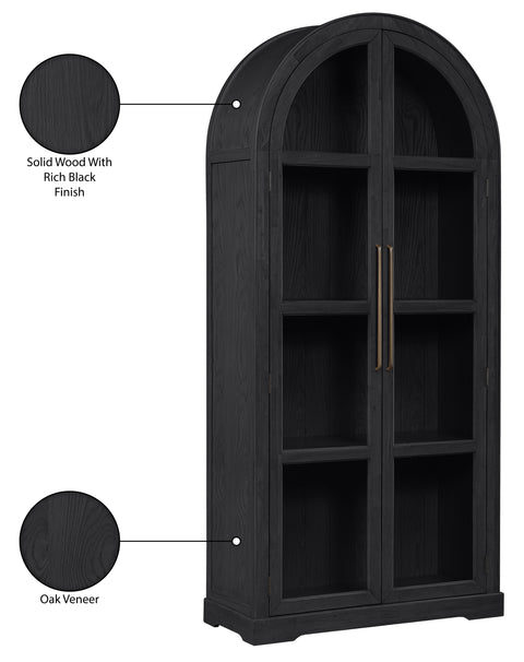 Prescott Black Solid Wood Storage Cabinet, 1 Piece