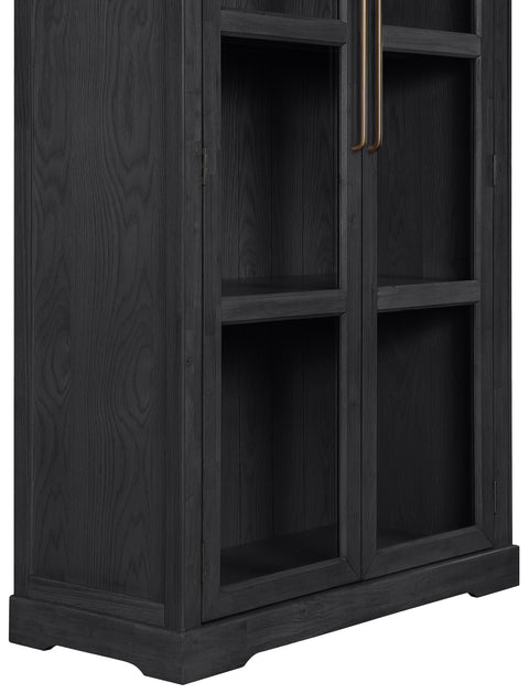 Prescott Black Solid Wood Storage Cabinet, 1 Piece