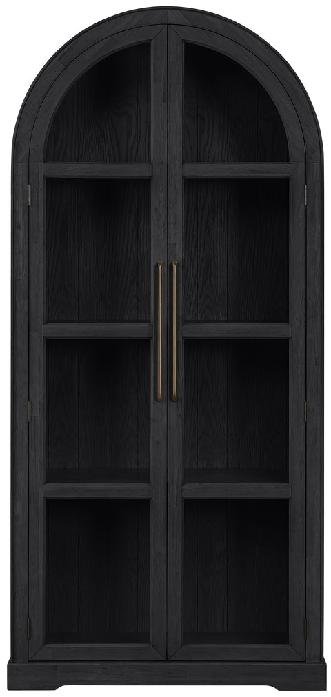 Prescott Black Solid Wood Storage Cabinet, 1 Piece