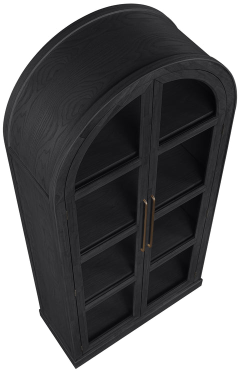 Prescott Black Solid Wood Storage Cabinet, 1 Piece