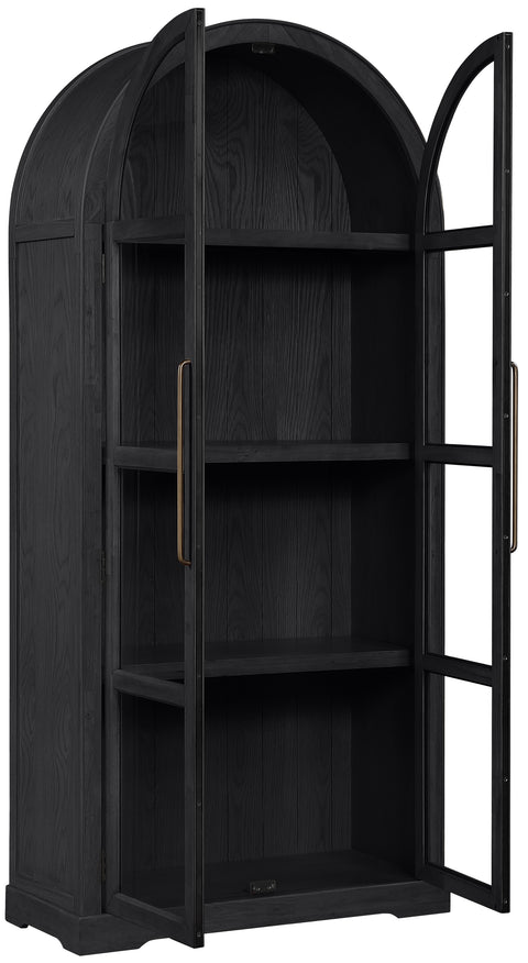 Prescott Black Solid Wood Storage Cabinet, 1 Piece
