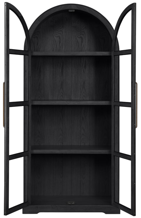 Prescott Black Solid Wood Storage Cabinet, 1 Piece