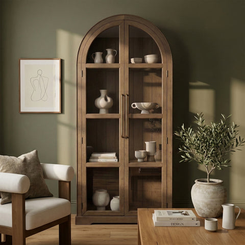Prescott Brown Solid Wood Storage Cabinet, 1 Piece