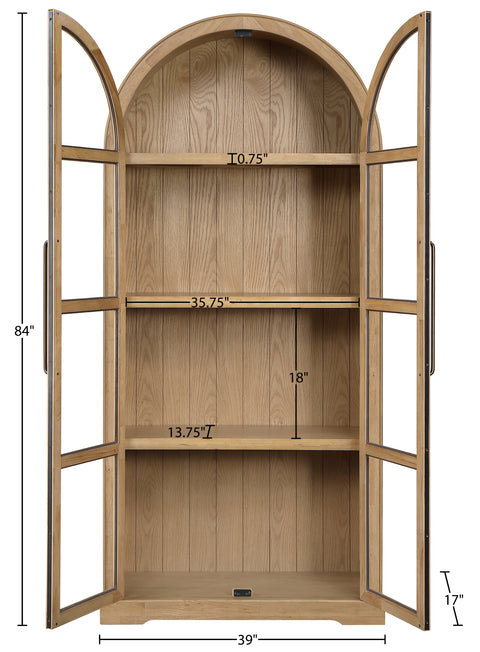 Prescott Natural Solid Wood Storage Cabinet, 1 Piece