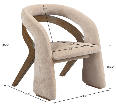 Talia Beige Fabric Upholstered Dining Chair, 1 Piece