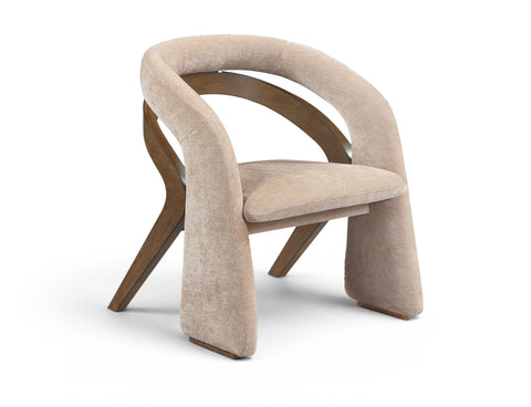 Talia Beige Fabric Upholstered Dining Chair, 1 Piece