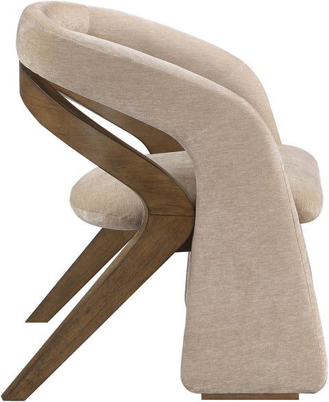 Talia Beige Fabric Upholstered Dining Chair, 1 Piece