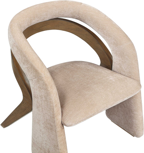 Talia Beige Fabric Upholstered Dining Chair, 1 Piece