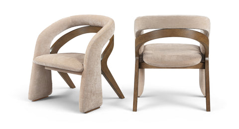 Talia Beige Fabric Upholstered Dining Chair, 1 Piece