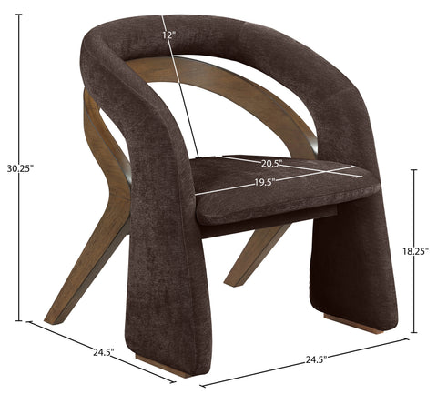 Talia Brown Fabric Upholstered Dining Chair, 1 Piece