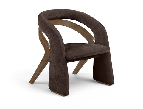 Talia Brown Fabric Upholstered Dining Chair, 1 Piece