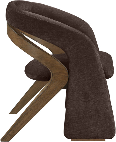 Talia Brown Fabric Upholstered Dining Chair, 1 Piece