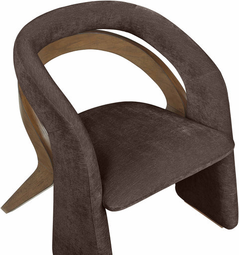 Talia Brown Fabric Upholstered Dining Chair, 1 Piece