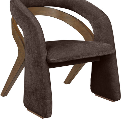 Talia Brown Fabric Upholstered Dining Chair, 1 Piece