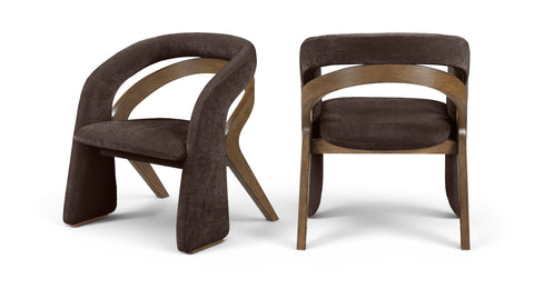 Talia Brown Fabric Upholstered Dining Chair, 1 Piece